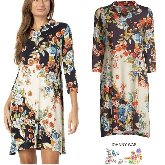 Johnny Was Dresses & Skirts - Johnny Was Floral Emma Rose Polo Tunic Dress Size Medium